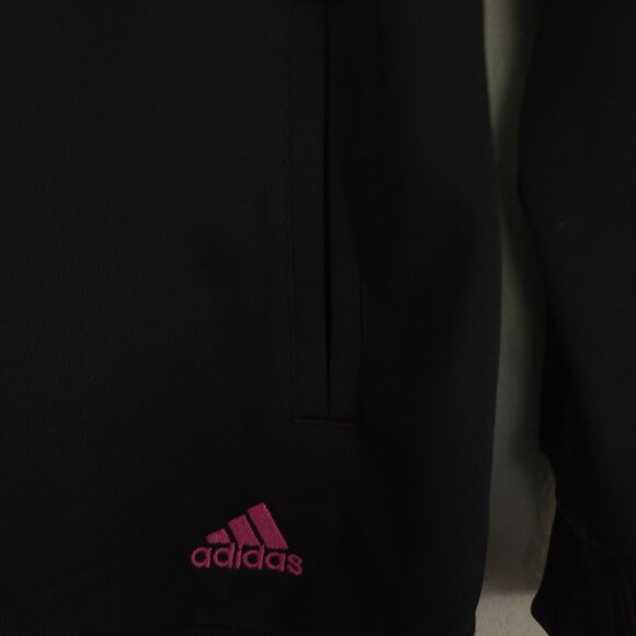 Adidas Essentials Warm-Up Slim 3 Striped Track Jacket Size XL - Black / Pink - Picture 6 of 8